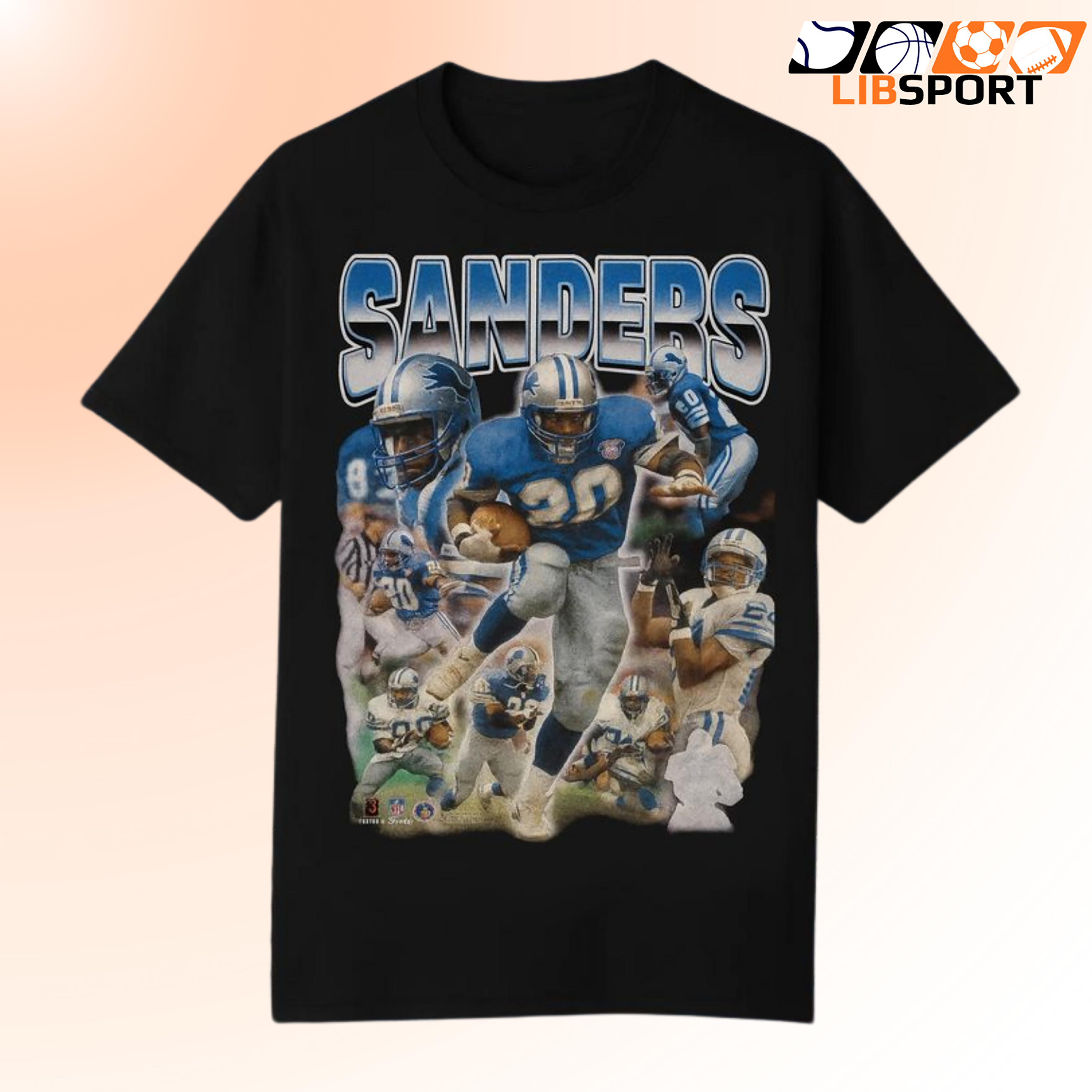 Barry Sanders Shirt, Detroit Lions T-Shirt, Retro Nfl Tee